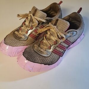Women's Pink and Gray Adidas Athletic Shoes 7 1/2